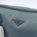 PRADA Accessory Pouch Nylon Light Blue Silver Auth 169111-18