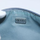 PRADA Accessory Pouch Nylon Light Blue Silver Auth 169111-10