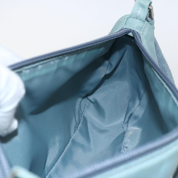 PRADA Accessory Pouch Nylon Light Blue Silver Auth 169111