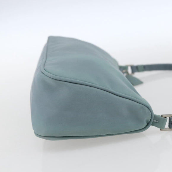 PRADA Accessory Pouch Nylon Light Blue Silver Auth 169111