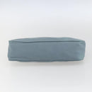 PRADA Accessory Pouch Nylon Light Blue Silver Auth 169111-5