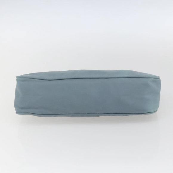 PRADA Accessory Pouch Nylon Light Blue Silver Auth 169111