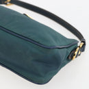 PRADA Accessory Pouch Nylon Green Gold Auth 169113-14
