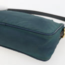 PRADA Accessory Pouch Nylon Green Gold Auth 169113-16