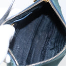 PRADA Accessory Pouch Nylon Green Gold Auth 169113-10