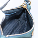 PRADA Accessory Pouch Nylon Green Gold Auth 169113-20
