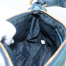 PRADA Accessory Pouch Nylon Green Gold Auth 169113-21