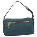 PRADA Accessory Pouch Nylon Green Gold Auth 169113-2
