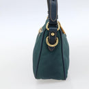 PRADA Accessory Pouch Nylon Green Gold Auth 169113-3