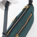 PRADA Accessory Pouch Nylon Green Gold Auth 169113-6