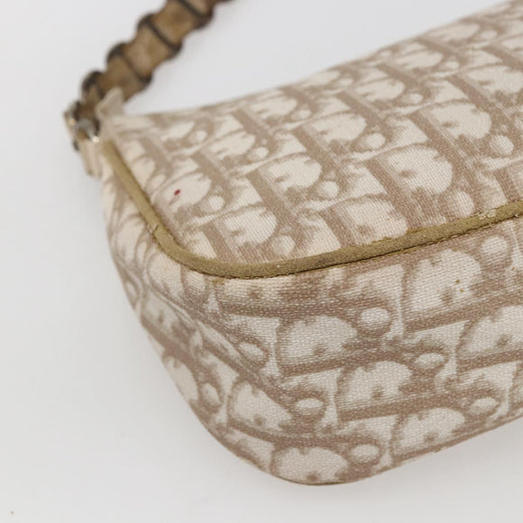 Christian Dior Trotter Romantic Chain Shoulder Bag PVC Beige Auth 169114