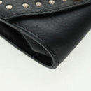 Gianni Versace Pouch Leather Black Gold Auth 169116V-10