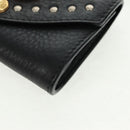 Gianni Versace Pouch Leather Black Gold Auth 169116V-11