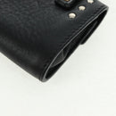 Gianni Versace Pouch Leather Black Gold Auth 169116V-13