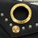 Gianni Versace Pouch Leather Black Gold Auth 169116V-14