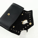 Gianni Versace Pouch Leather Black Gold Auth 169116V-15