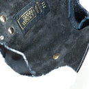 Gianni Versace Pouch Leather Black Gold Auth 169116V-17