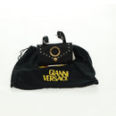 Gianni Versace Pouch Leather Black Gold Auth 169116V-20