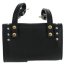 Gianni Versace Pouch Leather Black Gold Auth 169116V-3