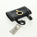 Gianni Versace Pouch Leather Black Gold Auth 169116V-6