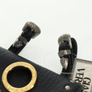 Gianni Versace Pouch Leather Black Gold Auth 169116V-7