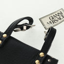 Gianni Versace Pouch Leather Black Gold Auth 169116V-8