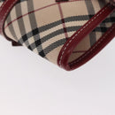 BURBERRY Nova Check Blue Label Waist Bag Canvas 2way Beige Silver Auth 169117-17