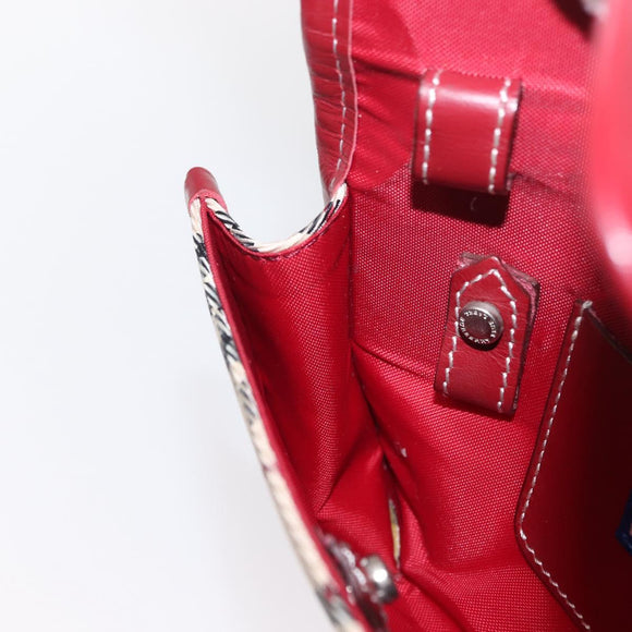 BURBERRY Nova Check Blue Label Waist Bag Canvas 2way Beige Silver Auth 169117