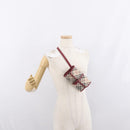 BURBERRY Nova Check Blue Label Waist Bag Canvas 2way Beige Silver Auth 169117-21
