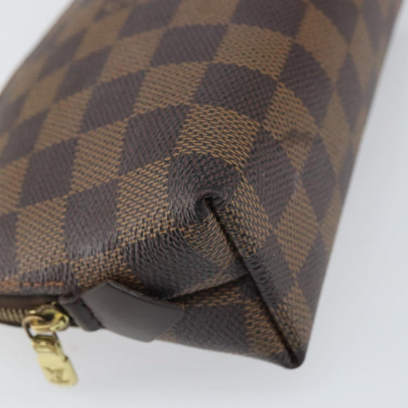 LOUIS VUITTON Damier Ebene Pochette Cosmetic PM Pouch N47516 LV Auth 169121