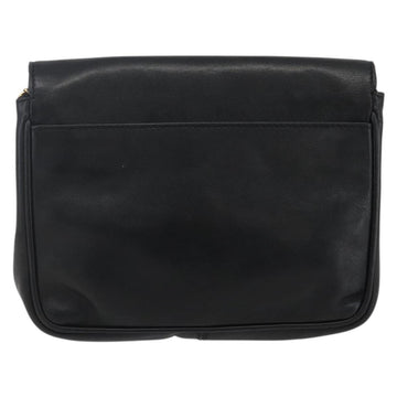 CELINE Chain Shoulder Bag Leather Black Gold Auth 169128V - 0