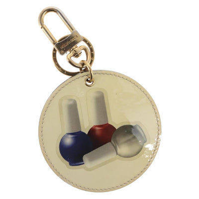 LOUIS VUITTON Illustre Nail Polish Charm Patent leather Beige MP1570 Auth 169129