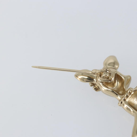 CHANEL Bambi Brooch metal Gold CC Auth 169131V