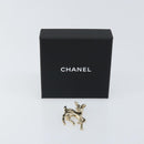 CHANEL Bambi Brooch metal Gold CC Auth 169131V-12