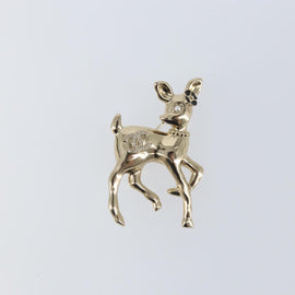 CHANEL Bambi Brooch metal Gold CC Auth 169131V - 0
