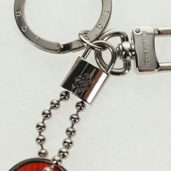 LOUIS VUITTON Porte Cles LV Tab Charm metal Orange M62787 LV Auth 169132V