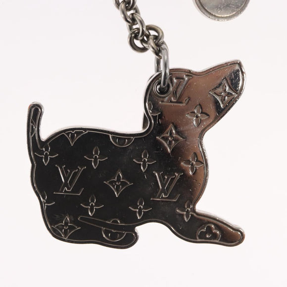 LOUIS VUITTON BijouxSac・LV Dog Schlüsselanhänger Metall Silber M00747 LV Auth 169133