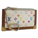 LOUIS VUITTON Monogram Multicolor Pochette Cles Purse White M92655 Auth 169139-1