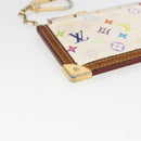 LOUIS VUITTON Monogram Multicolor Pochette Cles Purse White M92655 Auth 169139-14