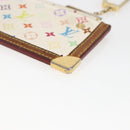 LOUIS VUITTON Monogram Multicolor Pochette Cles Purse White M92655 Auth 169139-15