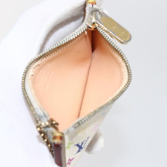 LOUIS VUITTON Monogram Multicolor Pochette Cles Purse White M92655 Auth 169139