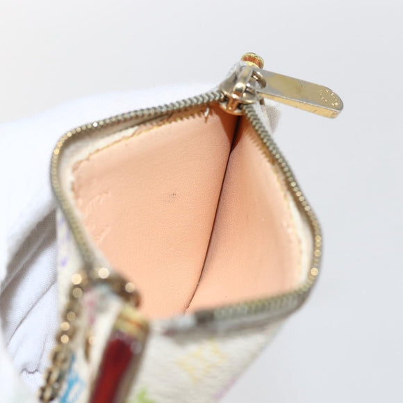 LOUIS VUITTON Monogram Multicolor Pochette Cles Purse White M92655 Auth 169139