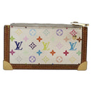 LOUIS VUITTON Monogram Multicolor Pochette Cles Purse White M92655 Auth 169139-2