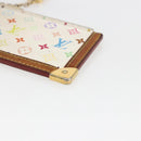LOUIS VUITTON Monogram Multicolor Pochette Cles Purse White M92655 Auth 169139-8
