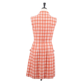 CHANEL Sleeveless Dress Tweed Orange CC Auth 169141M - 0