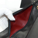 CHANEL Matelasse 25 Double Flap Chain Bag Lamb Skin Black Gold CC Auth 169170SAV-19
