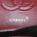 CHANEL Matelasse 25 Double Flap Chain Bag Lamb Skin Black Gold CC Auth 169170SAV-21