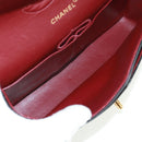 CHANEL Matelasse 25 Double Flap Chain Bag Lamb Skin Black Gold CC Auth 169170SAV-22