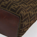 FENDI Zucca Canvas Tote Bag Black Brown Auth 169183-14