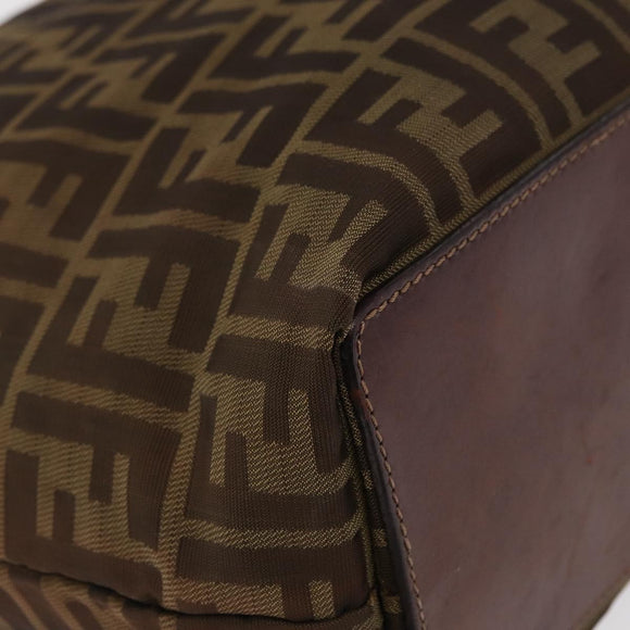 FENDI Zucca Canvas Tote Bag Black Brown Auth 169183